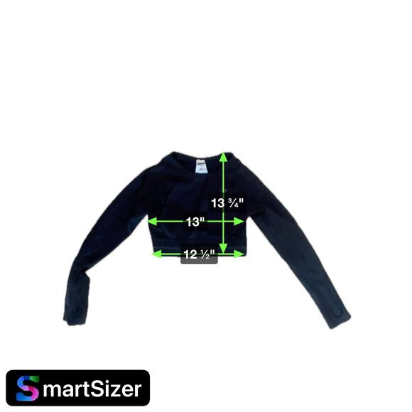 Gymshark Women's Vision Long Sleeve Crop Top Black Thumb Holes Size Medium - Picture 9 of 9